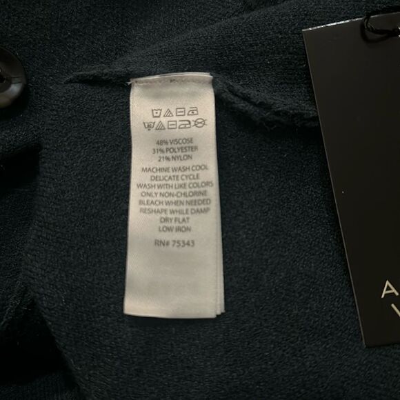 Adrienne Vittadini XL Hunter Green Button Front Knit Blazer Cardigan w/Pockets - Picture 4 of 4